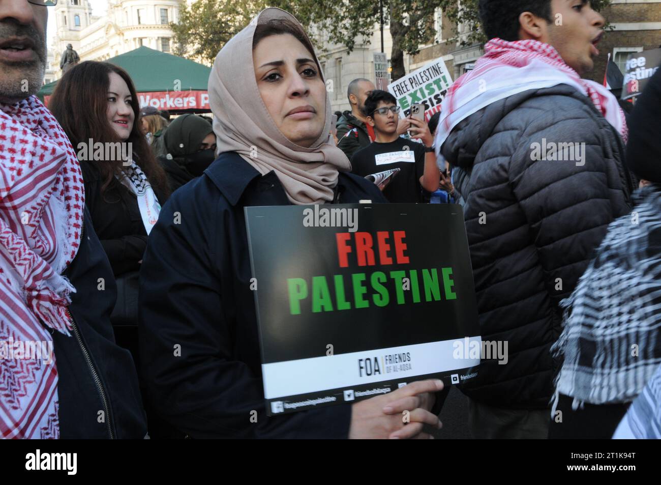 La protesta per la Palestina libera di Londra. Foto Stock