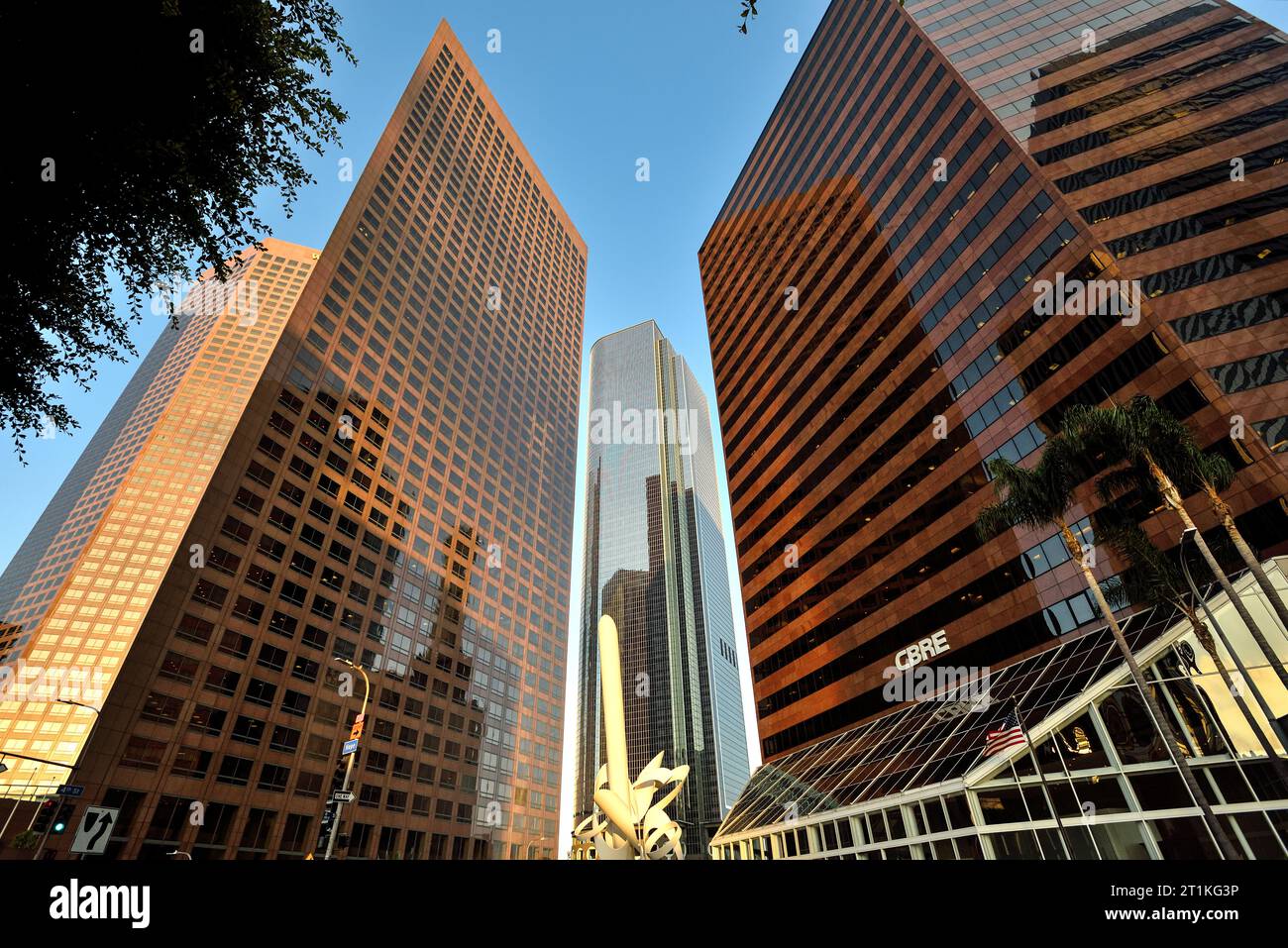 Grattacieli e Urban Art nel centro di Los Angeles, California Foto Stock
