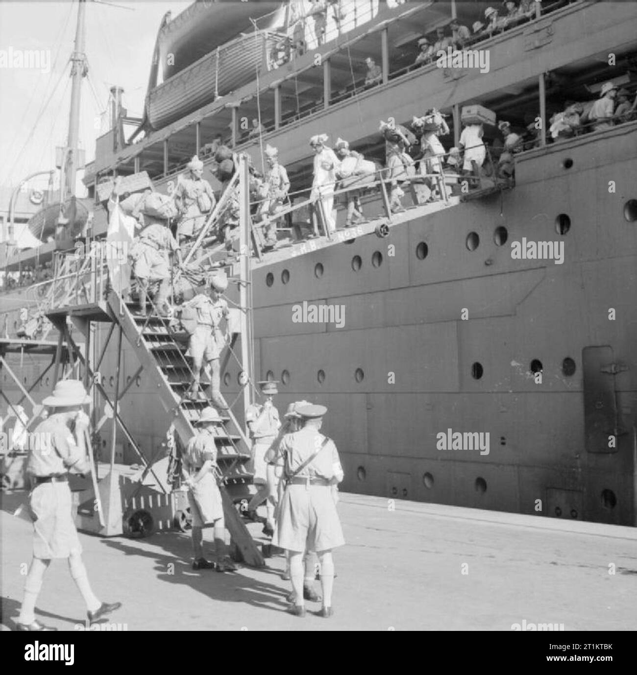 L'esercito britannico in Malesia 1941 truppe indiane che arrivano a Singapore, ottobre 1941. Foto Stock