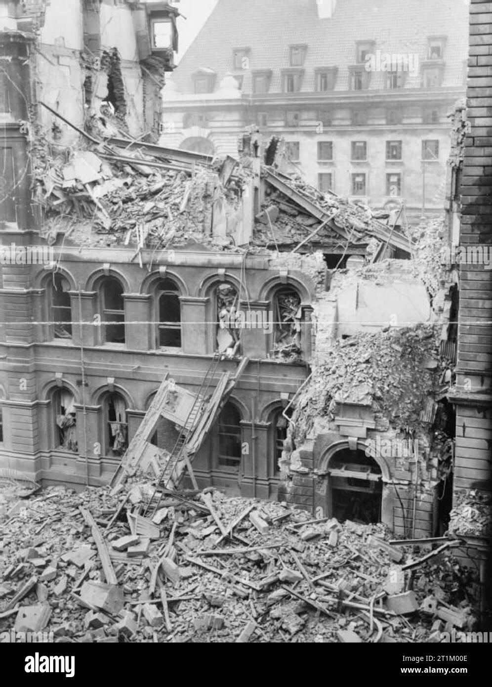 Danni della bomba a Londra 1939 - 1945 St Thomas Hospital di Lambeth che è stata gravemente danneggiata in un raid aereo durante il mese di settembre 1940. Foto Stock