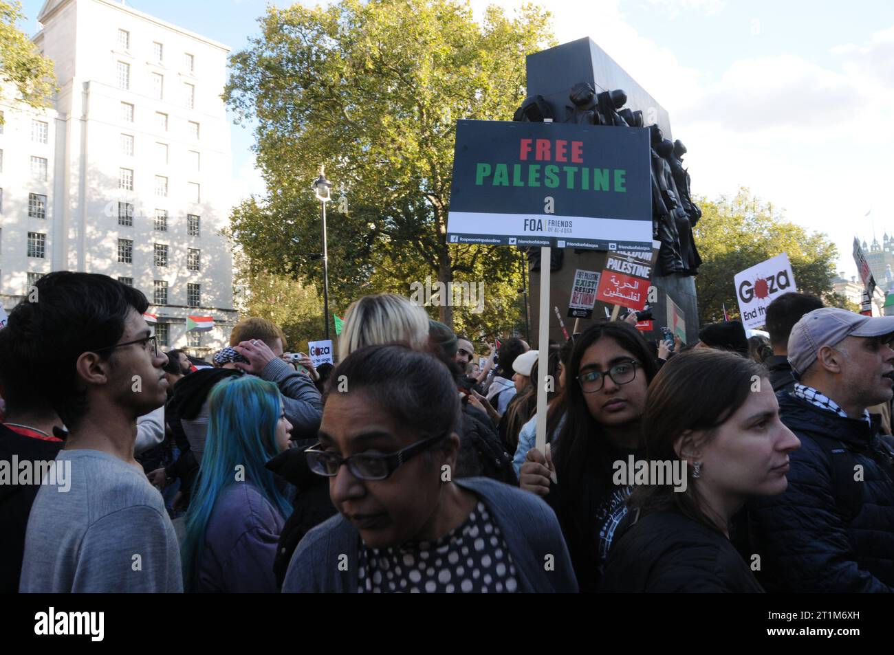 La protesta per la Palestina libera di Londra Foto Stock