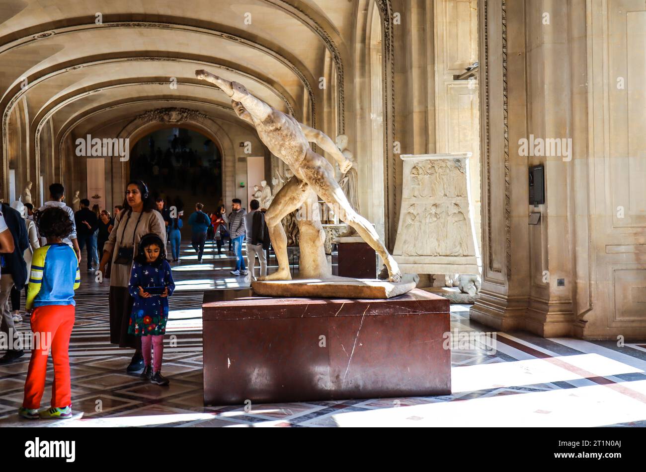 Interni del Louvre. Architettura del Louvre all'interno. Museo del Louvre, Parigi, Francia. Foto Stock