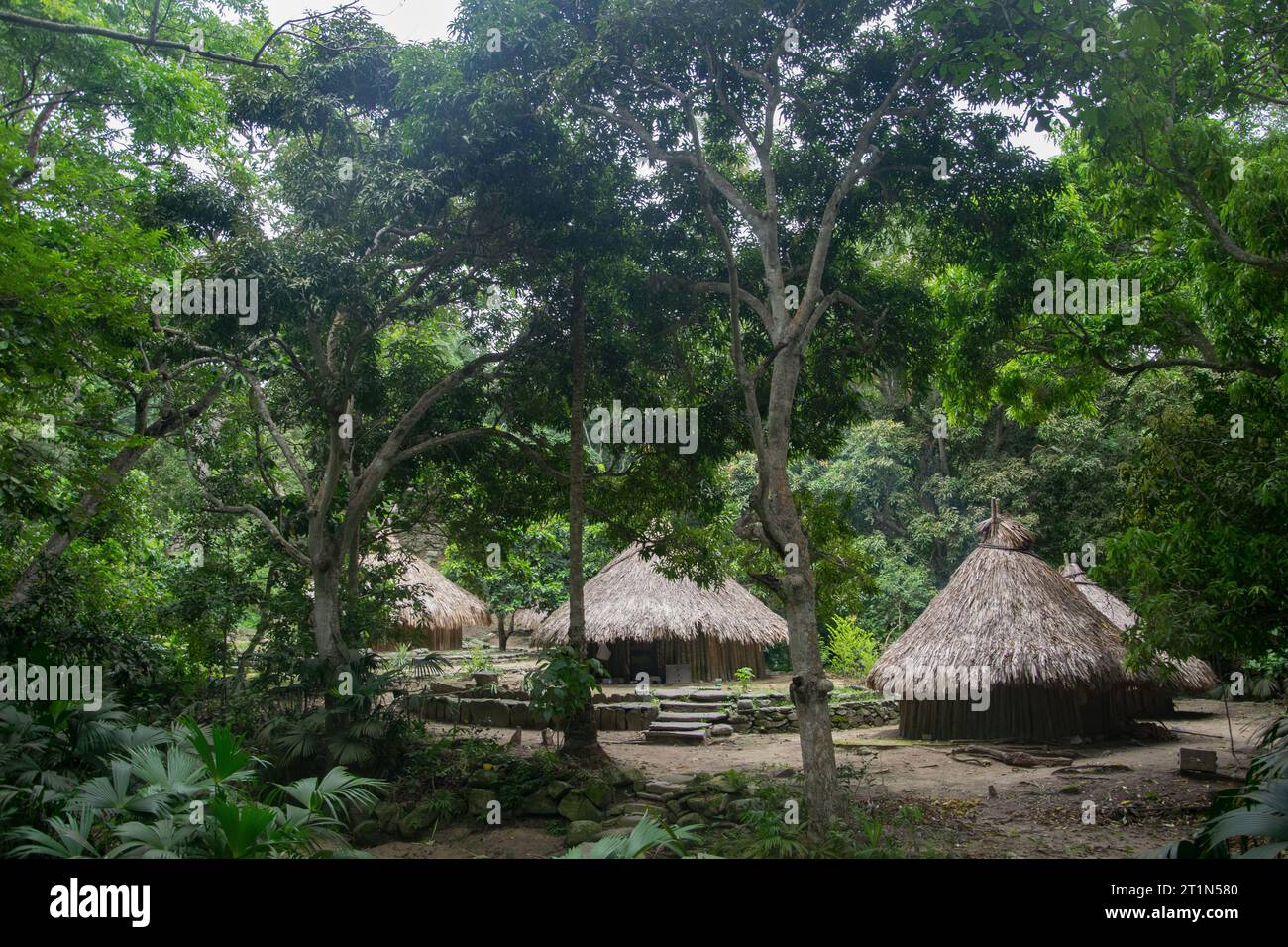 Villaggio di Kogi sulla Sierra Nevada de Santa Marta Foto Stock