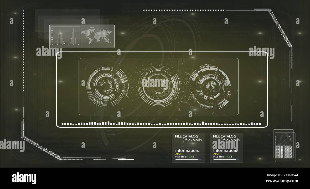 Dashboard utente radar high-tech Illustrazione Vettoriale