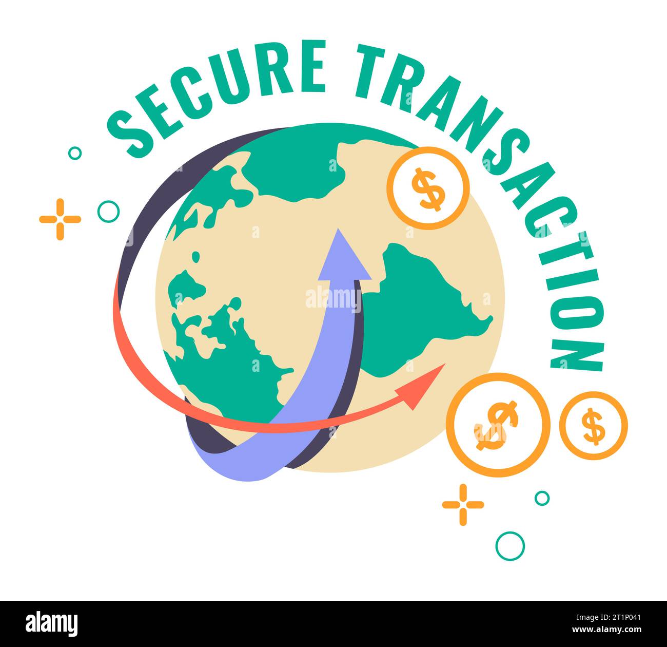 Transazioni sicure, affari finanziari Illustrazione Vettoriale