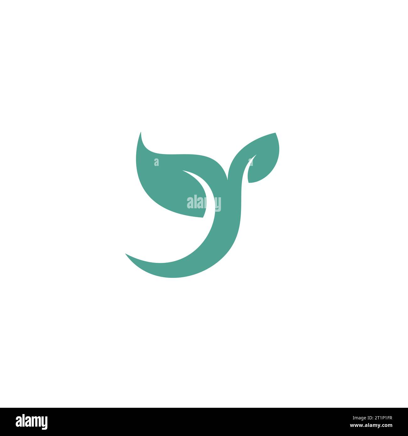 Logo Letter Y Leaf Design. Logo natura Illustrazione Vettoriale
