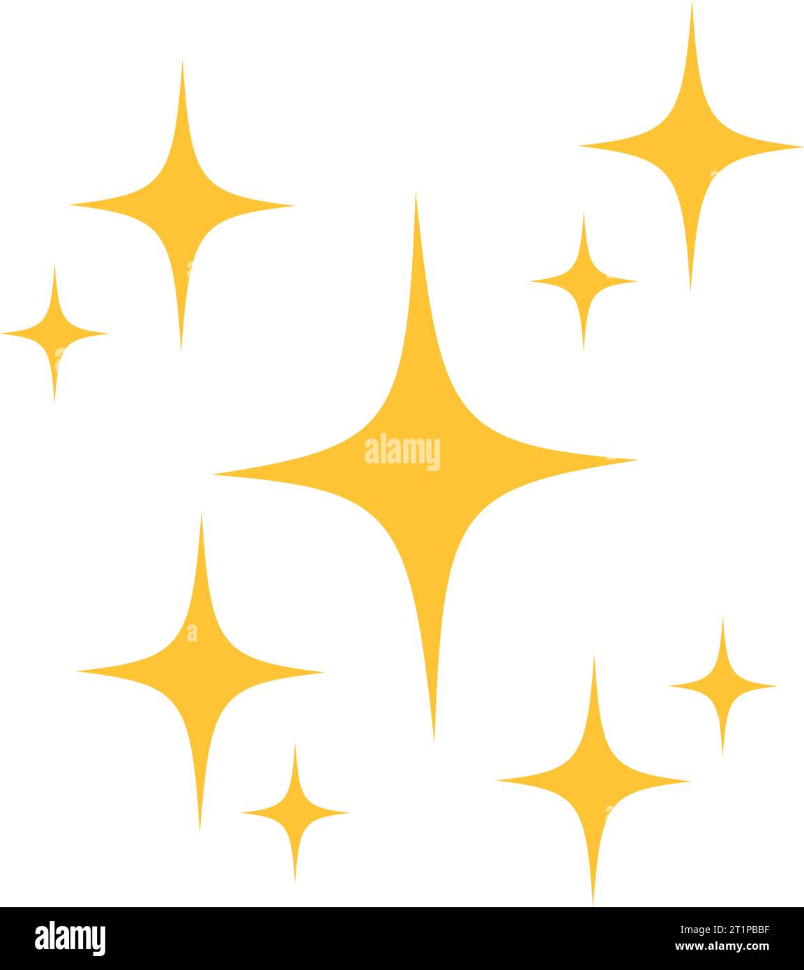 Scintille gialle, stelle scintillanti, brillanti flash di fuochi d'artificio. Collezione Original Stars. Illustrazione vettoriale Illustrazione Vettoriale