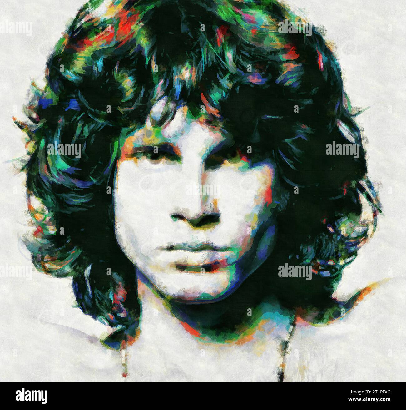 Illustrazioni Ritratto Jim Morrison, James Douglas Morrison; poeta, cantante americano, Foto Stock