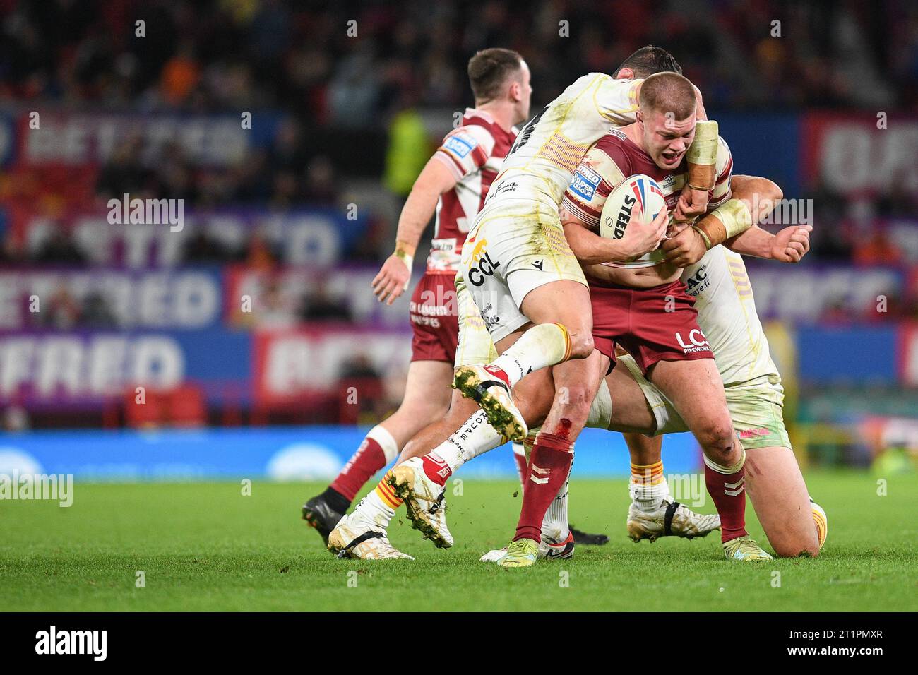 Manchester, Inghilterra - 14 ottobre 2023 Morgan Smithies dei Wigan Warriors. Betfred Super League Grand Final, Wigan Warriors vs Catalan Dragons a Old Trafford, Manchester, Regno Unito Foto Stock