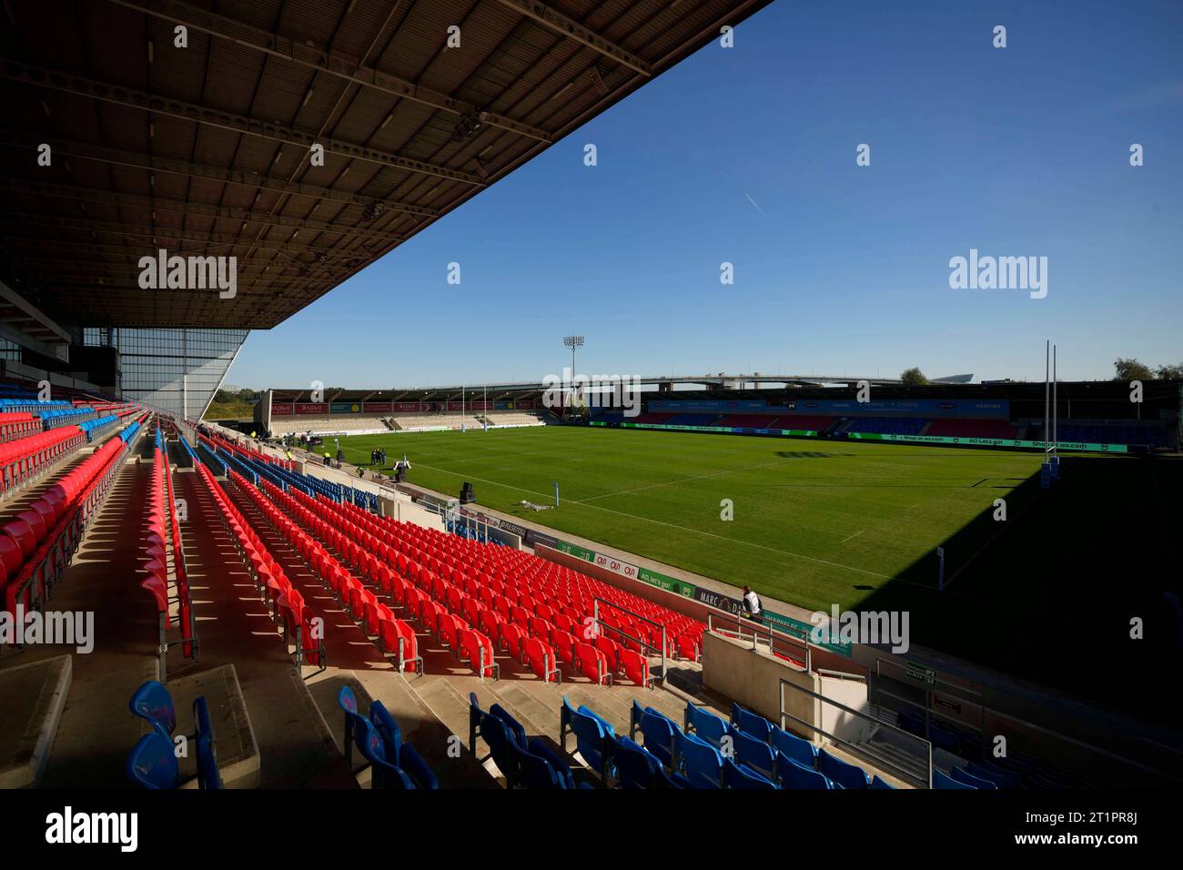 Eccles, Regno Unito. 15 ottobre 2023. Vista generale dell'AJ Bell Stadium prima della Gallagher Premiership Match sale Sharks vs Northampton Saints all'AJ Bell Stadium, Eccles, Regno Unito, 15 ottobre 2023 (foto di Steve Flynn/News Images) ad Eccles, Regno Unito il 10/15/2023. (Foto di Steve Flynn/News Images/Sipa USA) credito: SIPA USA/Alamy Live News Foto Stock