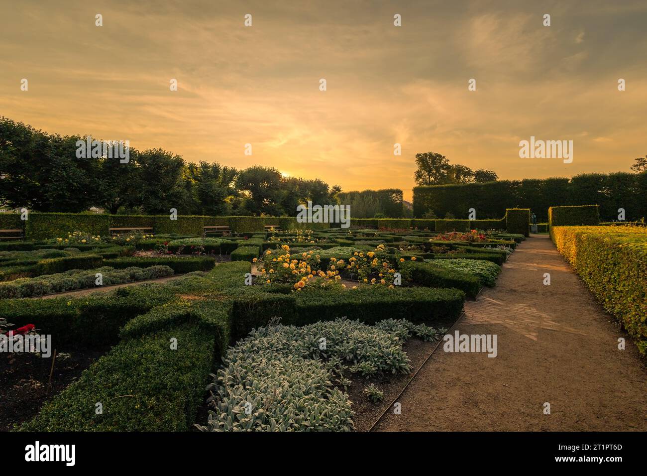 Mattina al Castello di Rosenborg, Copenaghen, Danimarca Foto Stock