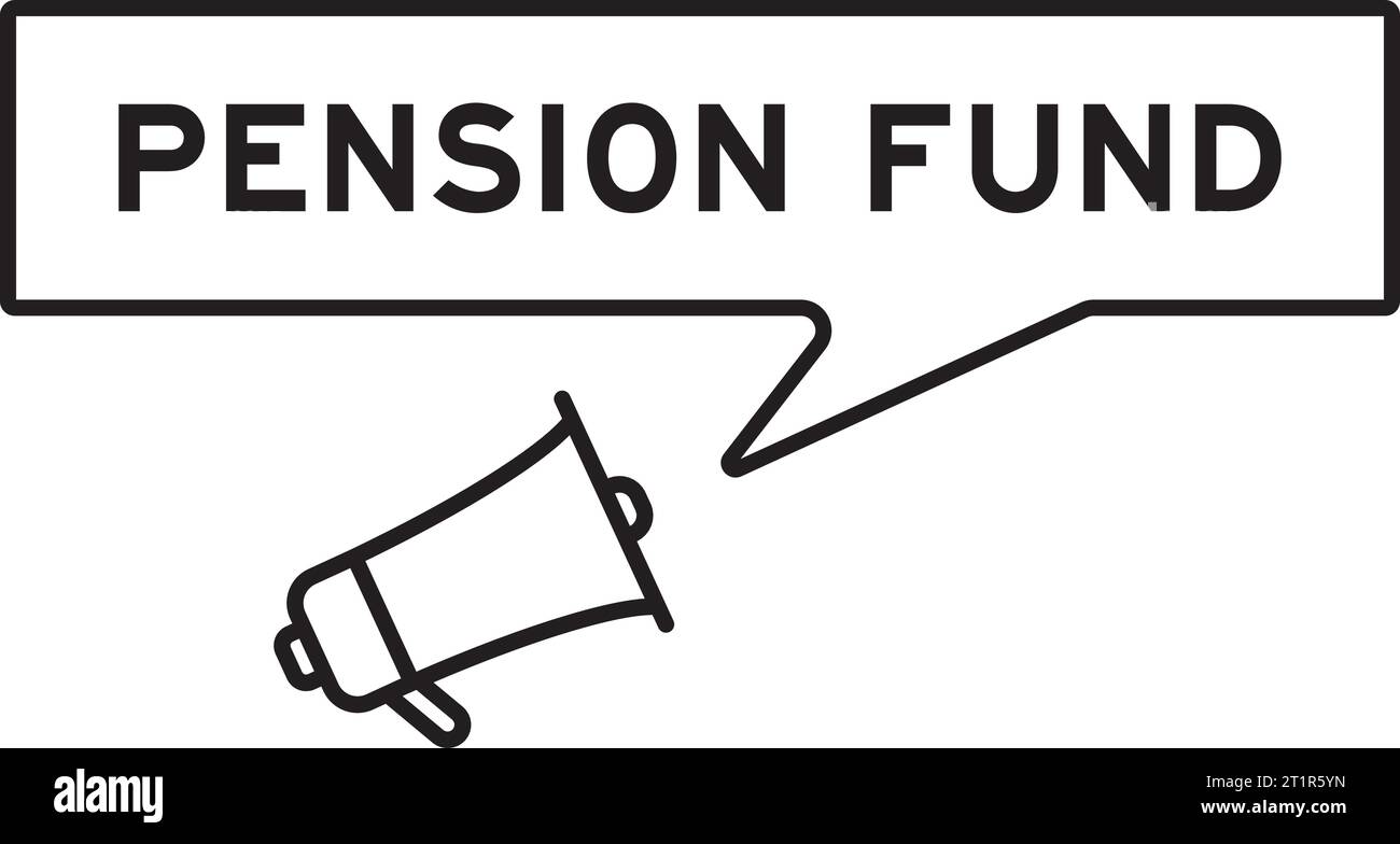 Icona del megafono con bolla di parole in fondo pensione su sfondo bianco Illustrazione Vettoriale