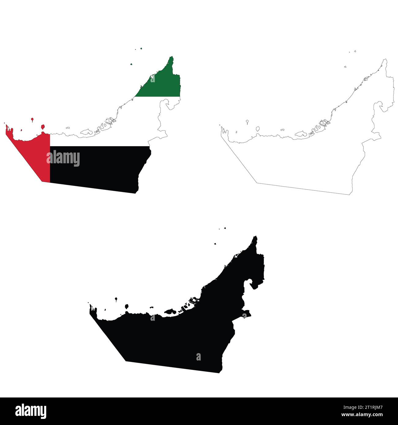 Icona mappa Emirati Arabi Uniti. Emirati Arabi Uniti Mappa Clipart. Bandiera degli Emirati Arabi Uniti cartello della mappa.contorno degli Emirati Arabi Uniti. piatto. Foto Stock