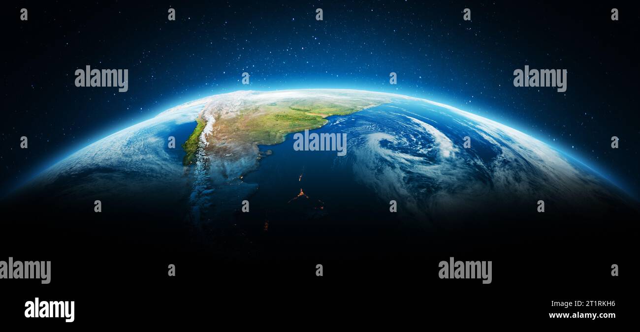 Patagonia, Ande mappa dei viaggi. Elementi di questa immagine forniti dalla NASA. rendering 3d. Foto Stock