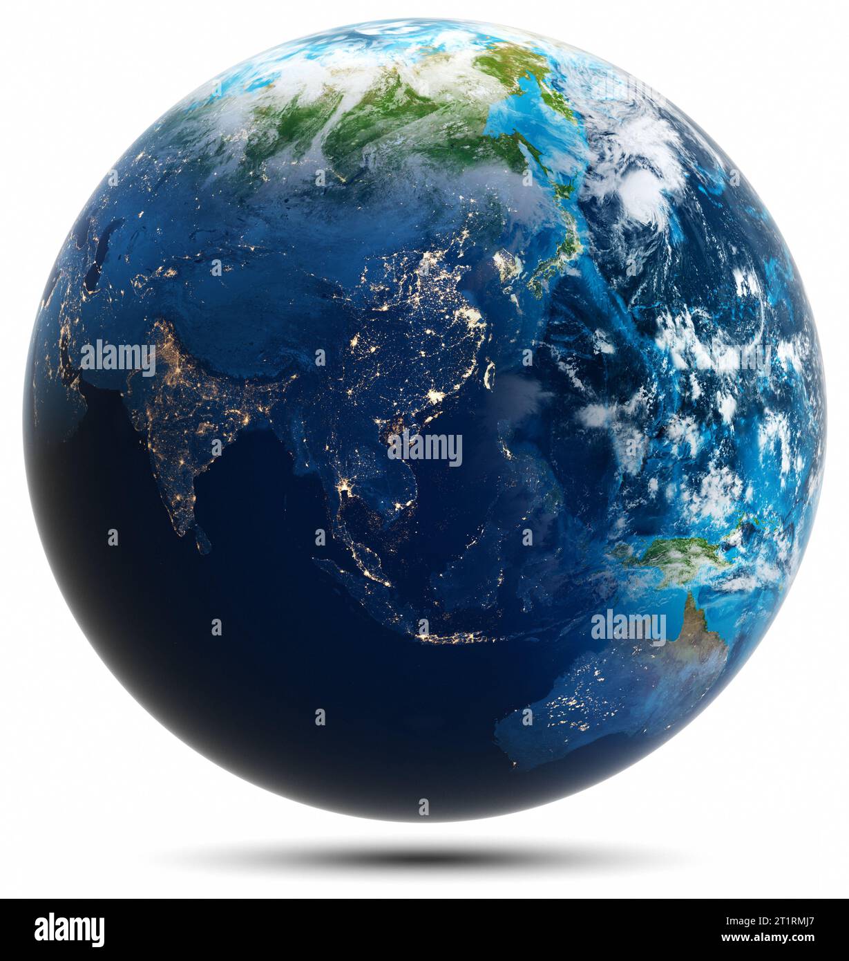 Globo mondiale - Sud-Est asiatico. Elementi di questa immagine forniti dalla NASA. rendering 3d. Foto Stock