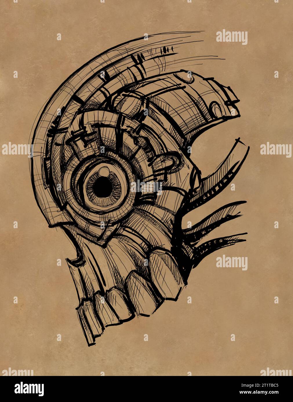 Creatura aliena - pittura digitale Foto Stock