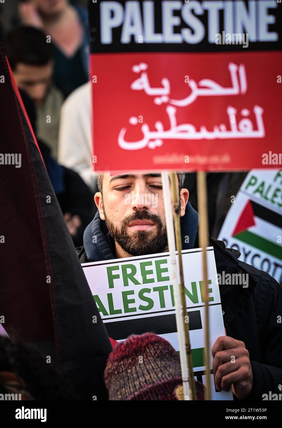 Free Palestine March, Edimburgo, 14/10/2023 Foto Stock