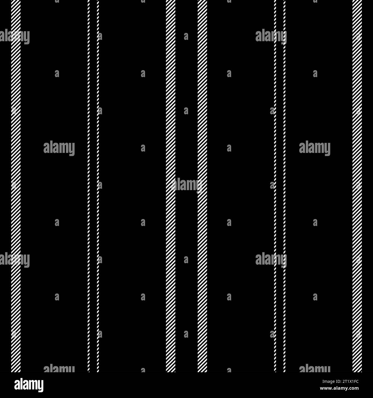 Sfondo verticale vettoriale con motivo a strisce senza cuciture e linee tessili in tessuto nei colori bianco e nero. Illustrazione Vettoriale