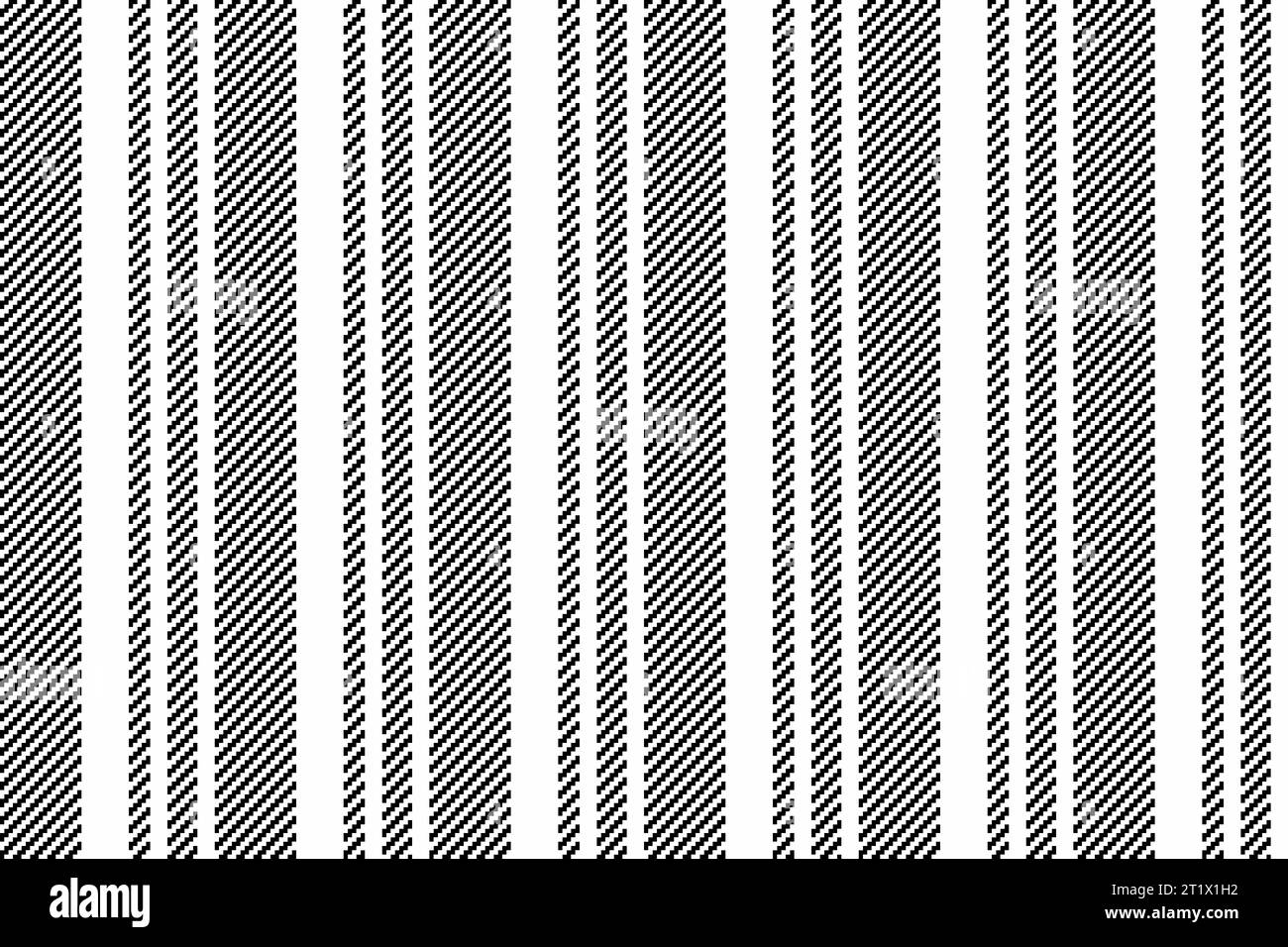 Texture vettoriale verticale di tessuto motivo tessile con una striscia di linee sfondo senza cuciture nei colori bianco e nero. Illustrazione Vettoriale