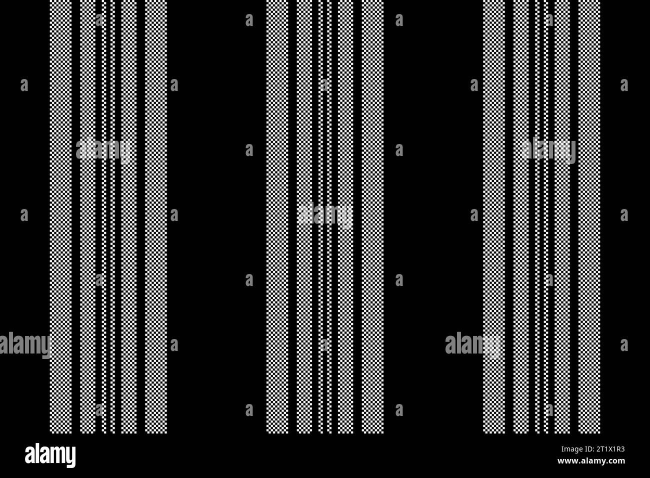 Strisce tessili motivo di sfondo senza cuciture con un tessuto vettoriale a trama verticale nei colori bianco e nero. Illustrazione Vettoriale