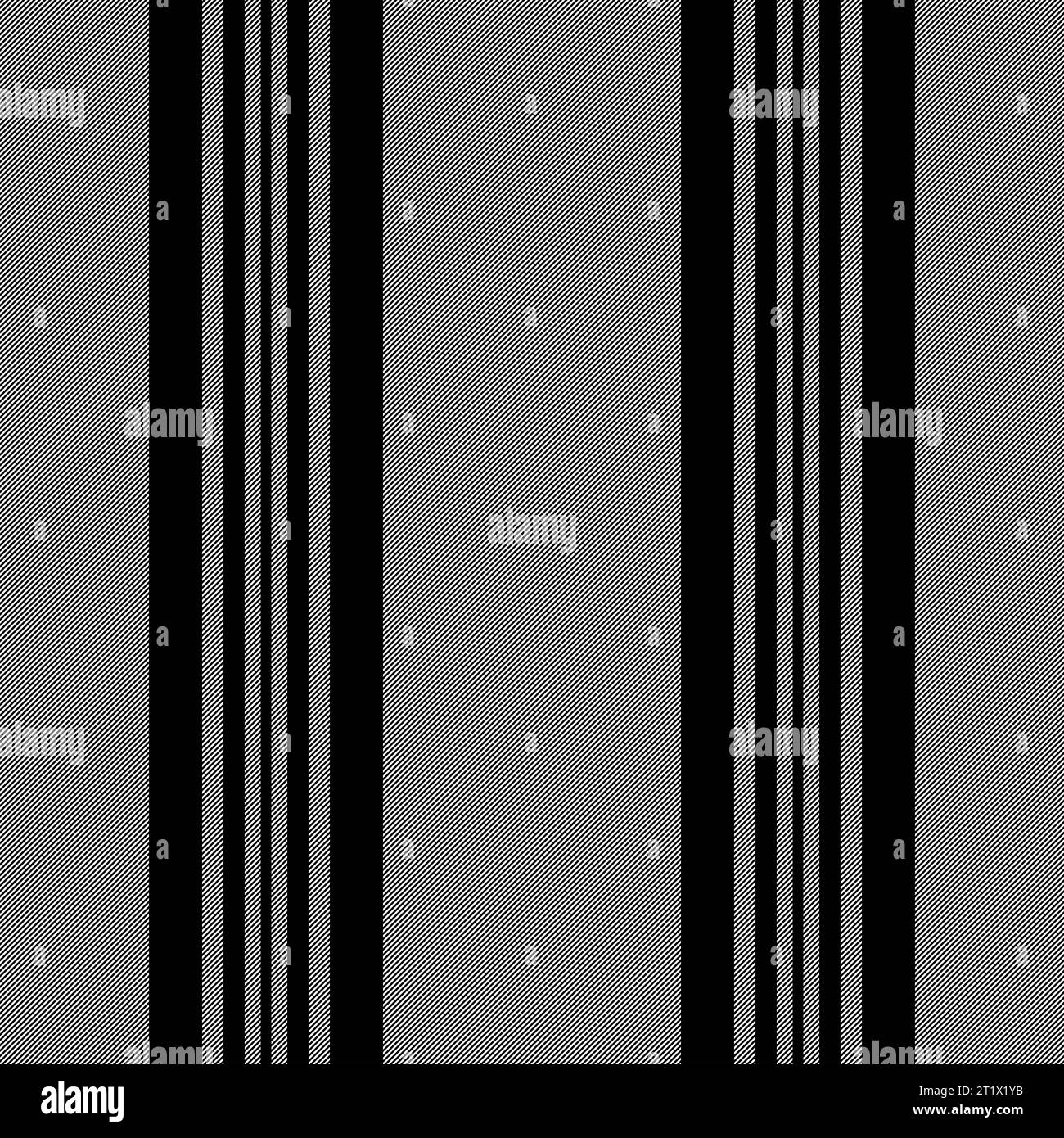 Trama verticale delle linee di sfondo a strisce con un tessuto vettoriale tessile senza cuciture nei colori bianco e nero. Illustrazione Vettoriale