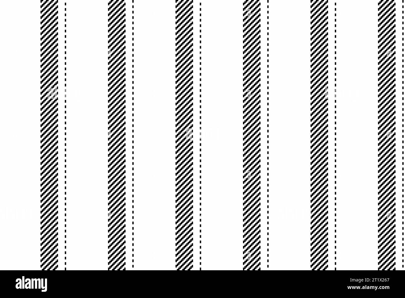 Strisce di tessuto vettoriali di linee verticali senza cuciture con uno sfondo a trama tessile in bianco e nero. Illustrazione Vettoriale