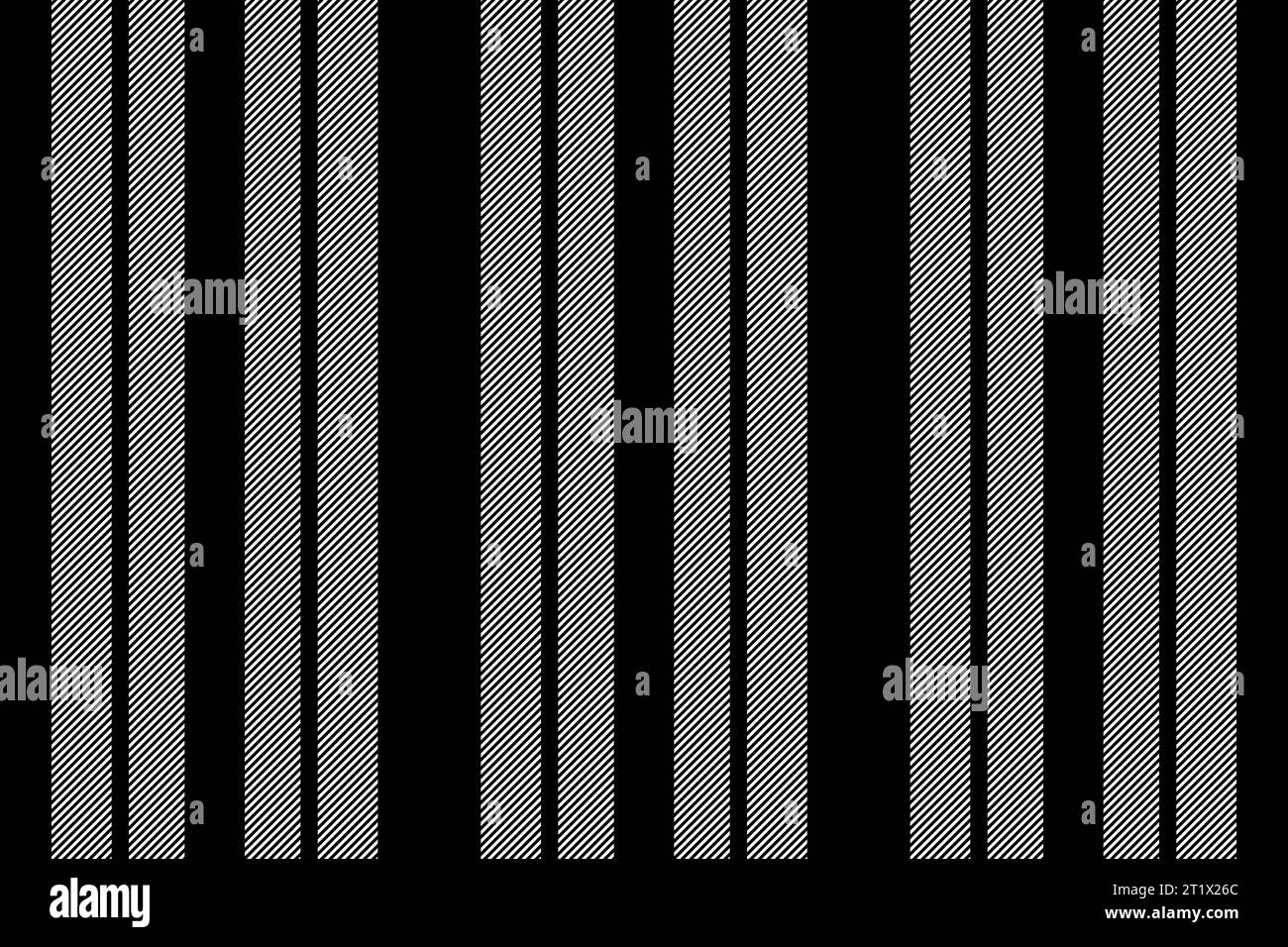 Righe verticali del tessuto a motivo vettoriale con un tessuto di sfondo senza cuciture nei colori bianco e nero. Illustrazione Vettoriale