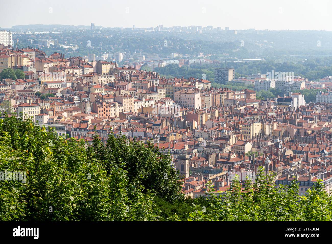 Vista aerea della città di Lione, Francia Foto Stock