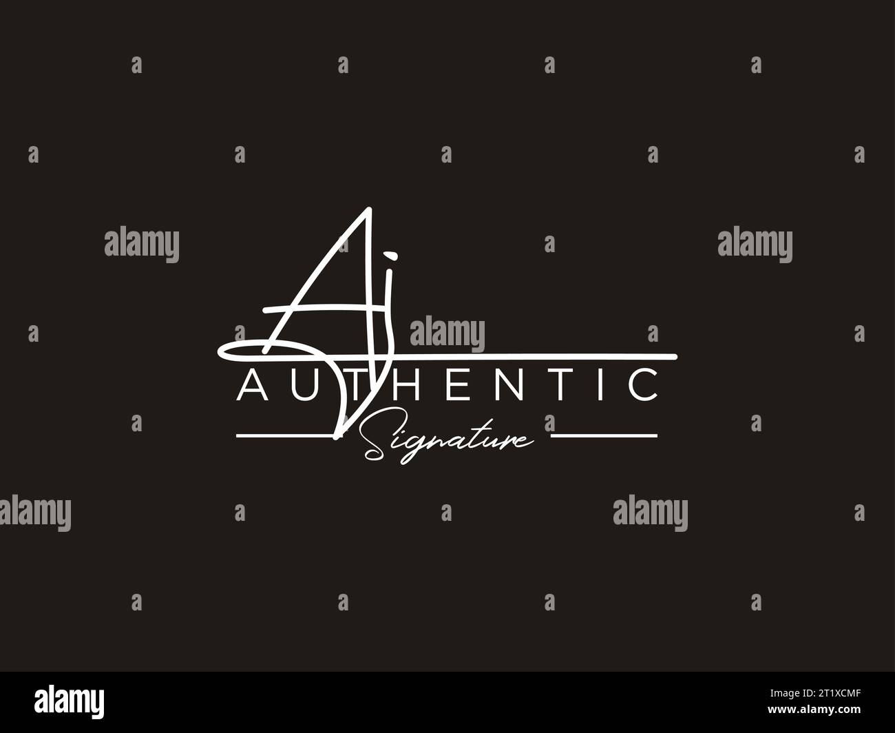 Vettore modello logo firma ai. Illustrazione Vettoriale
