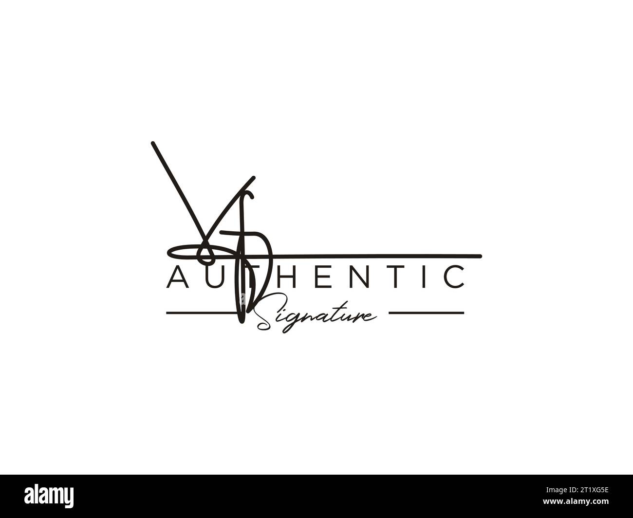 Vettore modello logo firma VF. Illustrazione Vettoriale