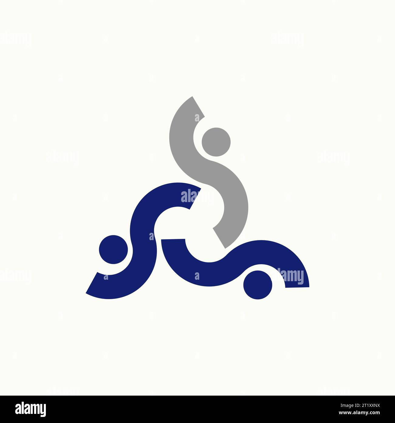 Logo design concetto grafico astratto creativo stock vettoriale premium sign 3 font iniziale S come motivo umano attivo felice relativo alla comunità monogramma Illustrazione Vettoriale
