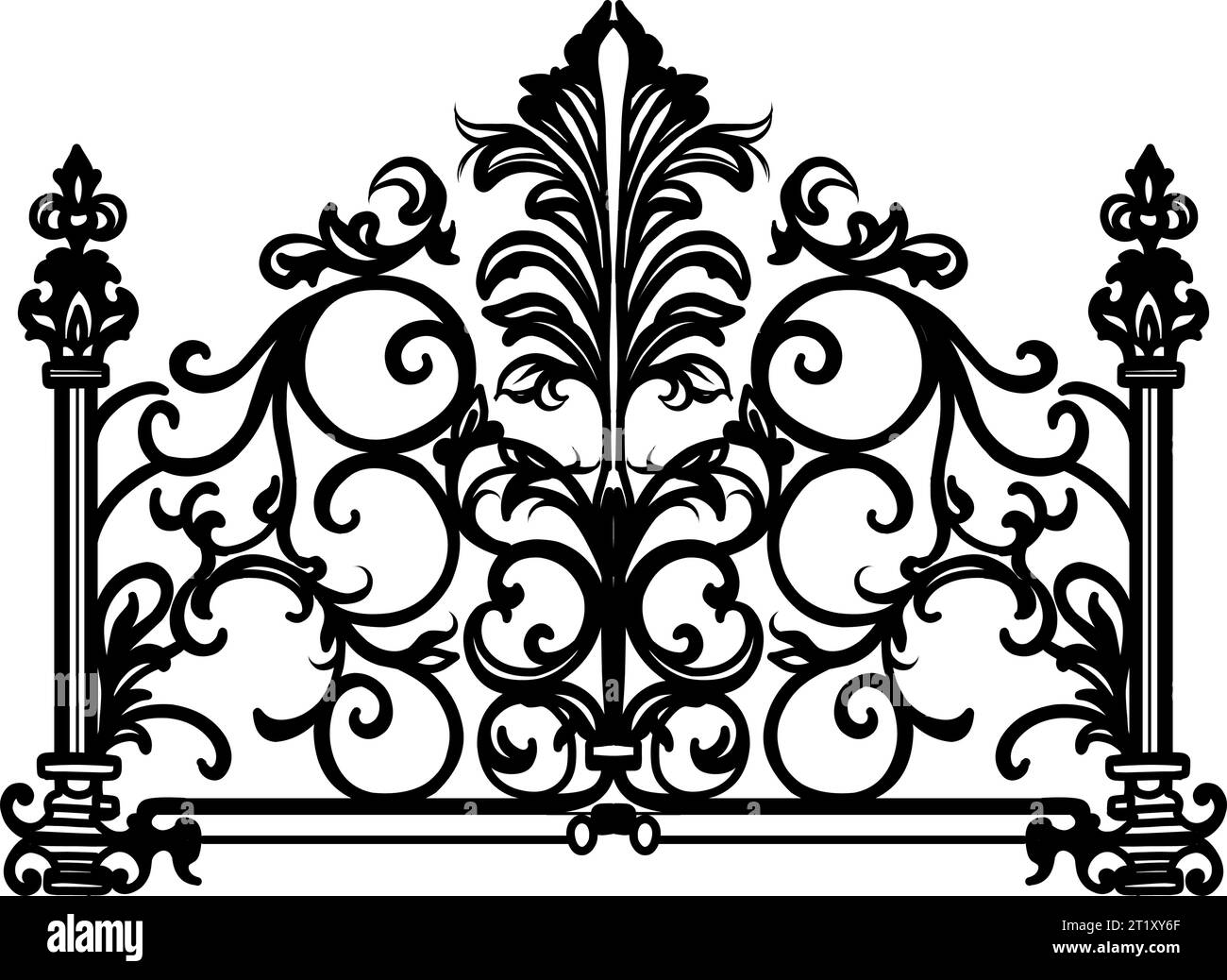 Disegno progettuale dei cancelli metallici Illustrazione Vettoriale