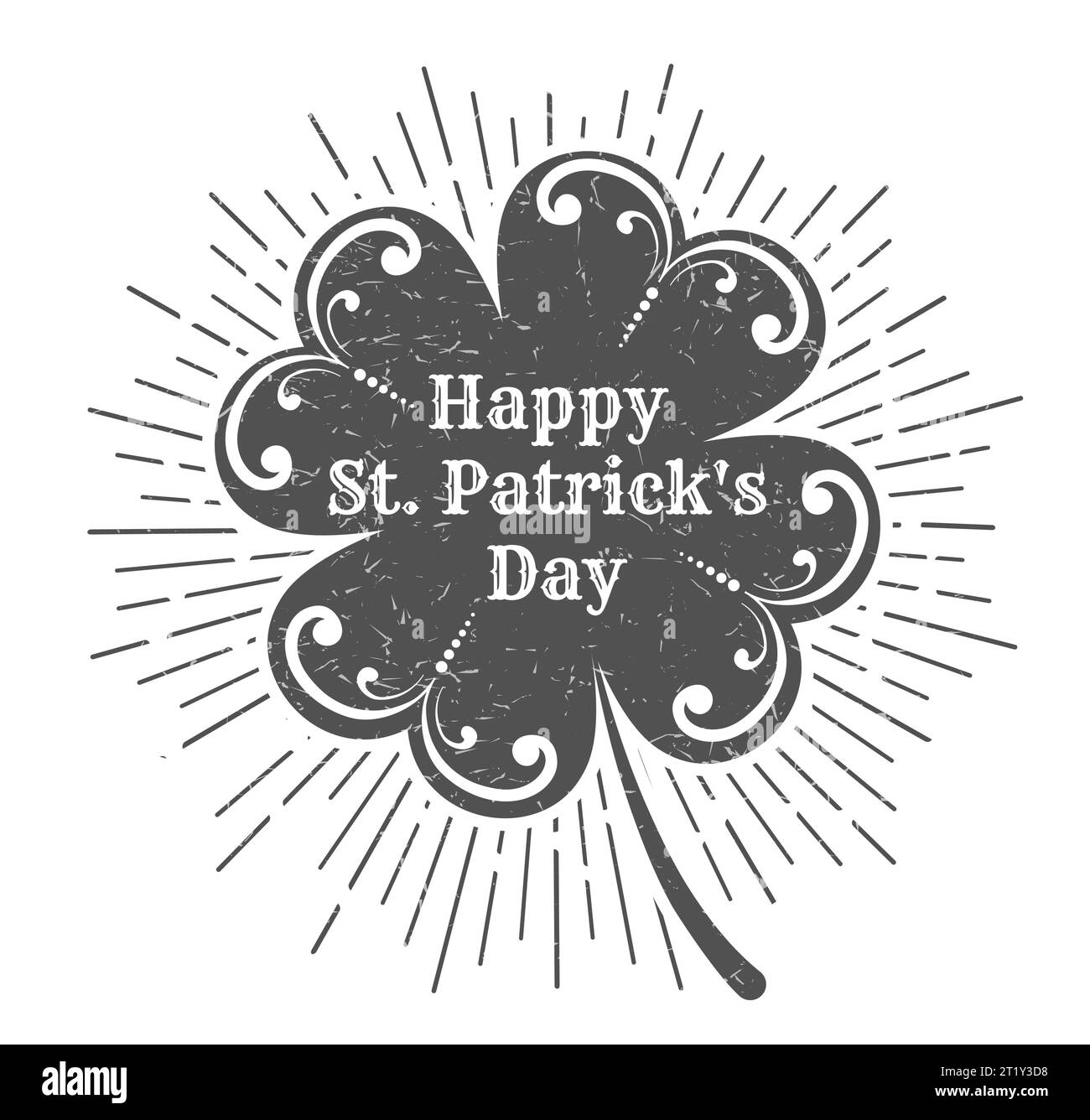 Emblema retrò del happy st patricks Day Illustrazione Vettoriale