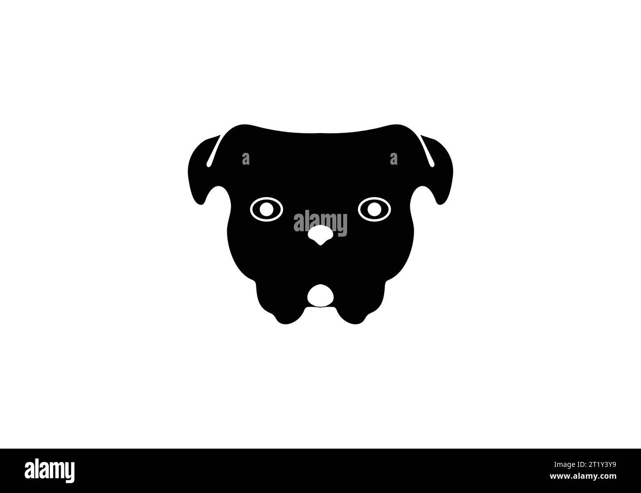 Stile minimale design dell'illustrazione dell'icona Bulldog australiano Illustrazione Vettoriale