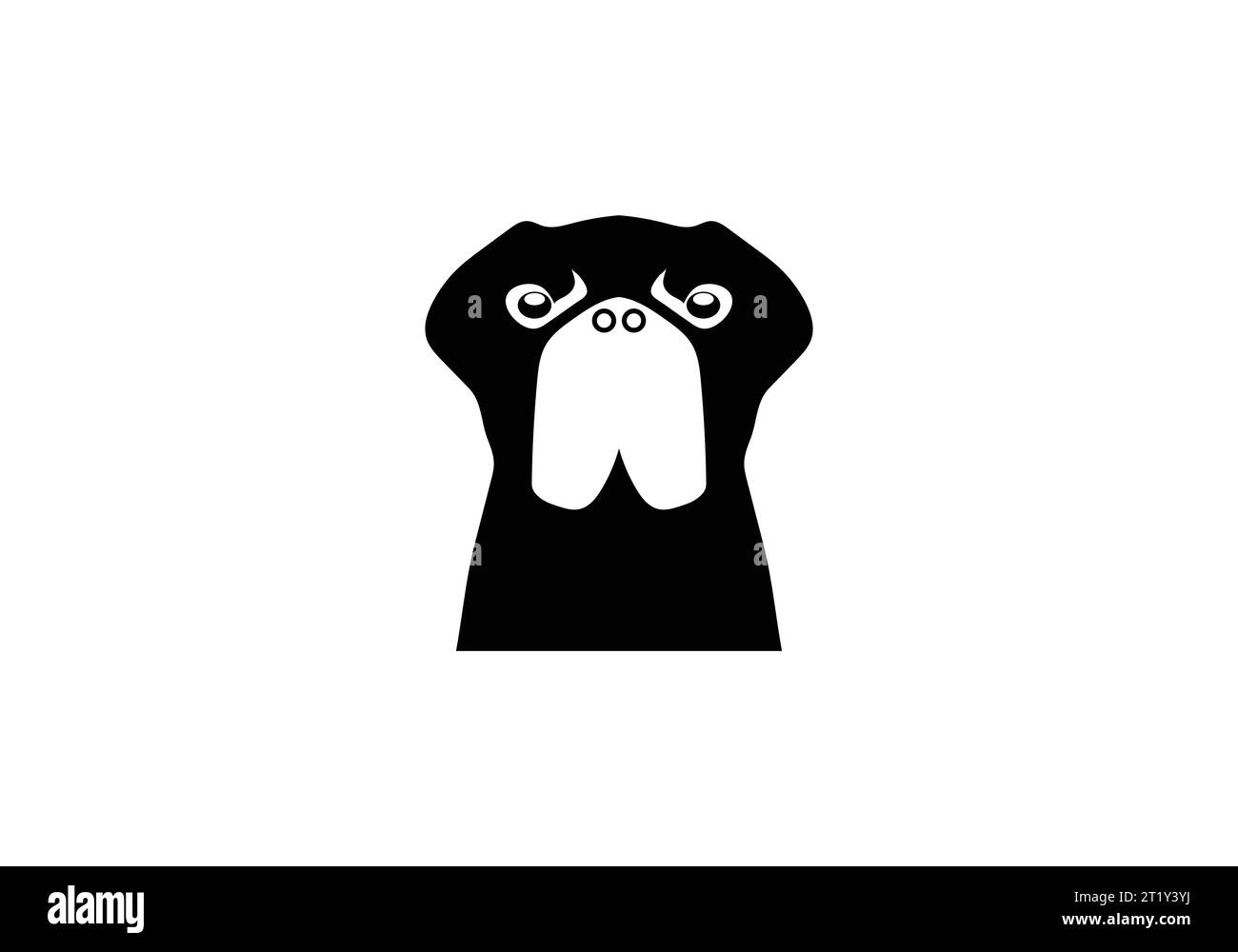 Stile minimale design dell'illustrazione dell'icona Bulldog australiano Illustrazione Vettoriale