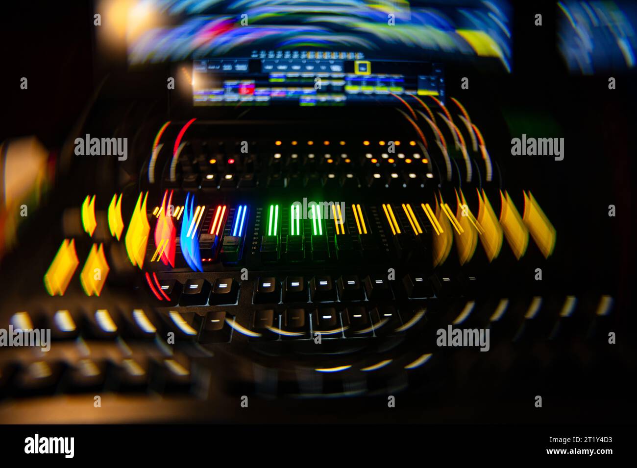 Apparecchiature tecniche di illuminazione con effetti luminosi Foto Stock