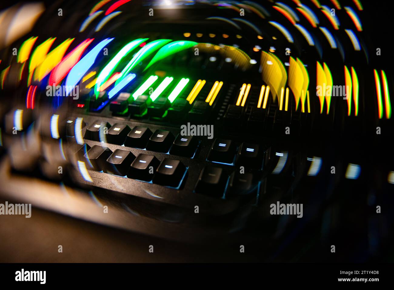 Apparecchiature tecniche di illuminazione con effetti luminosi Foto Stock