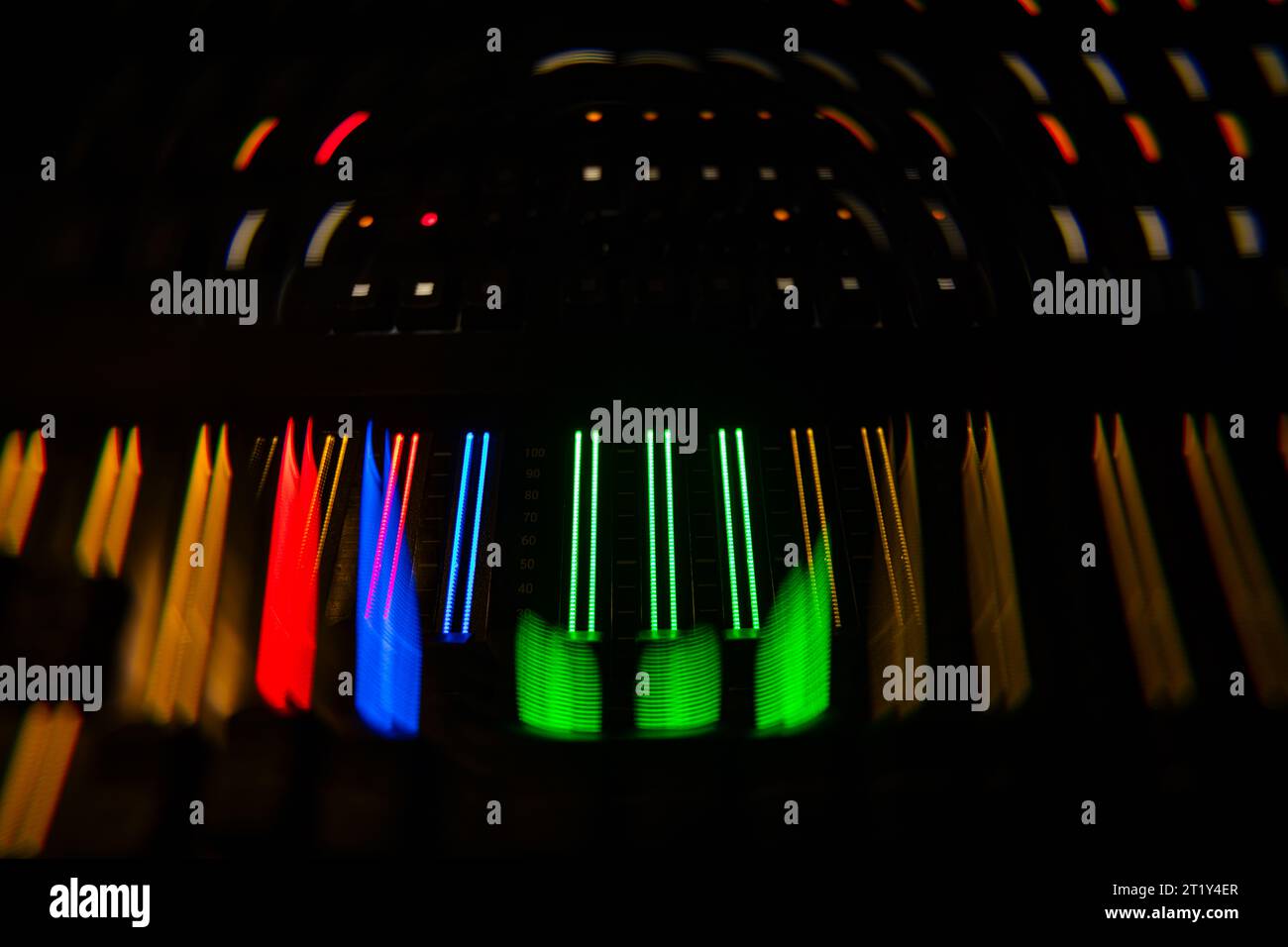 Apparecchiature tecniche di illuminazione con effetti luminosi Foto Stock