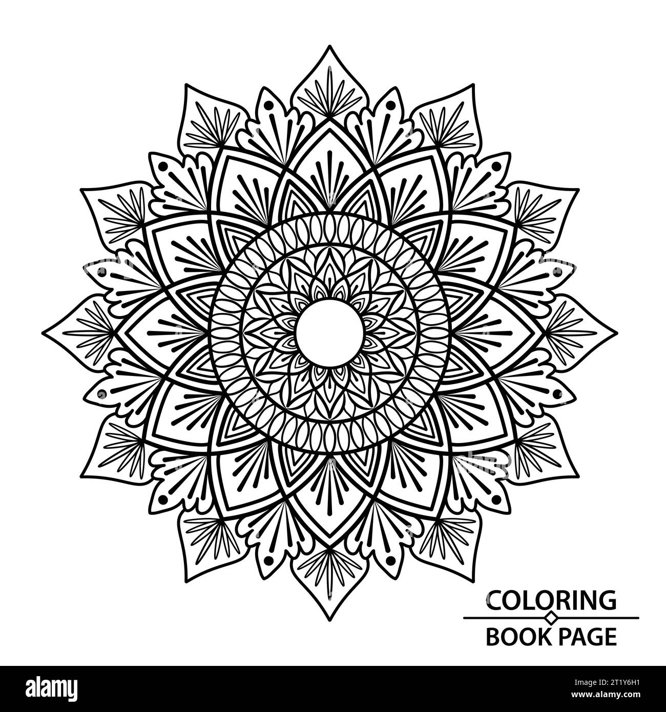 Mandala delle affermazioni personalizzate di Coloring Book Page per bambini. Easy Mandala Coloring Book Pages per adulti, capacità di rilassarsi, esperienze cerebrali donano Illustrazione Vettoriale