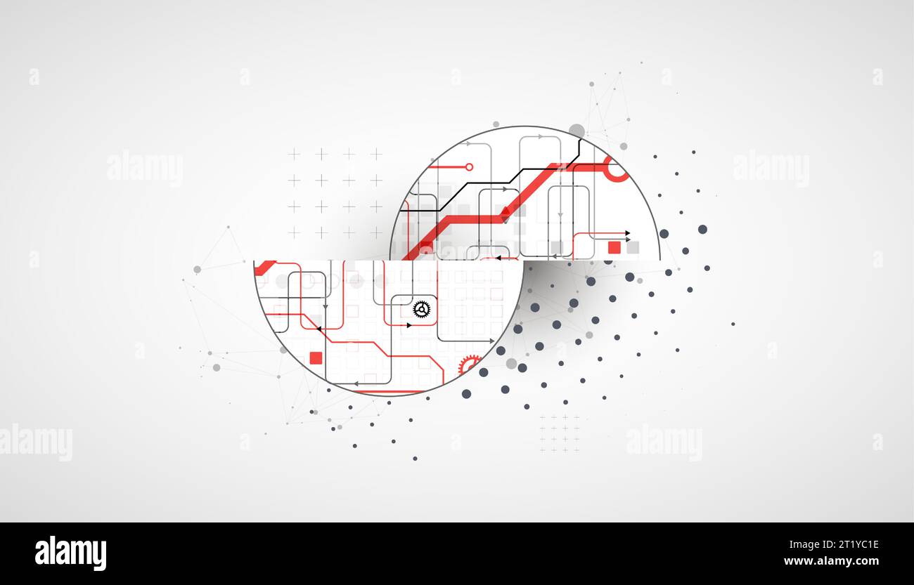 Background tecnologico astratto. Concetto di comunicazione, futuristico background artistico dell'innovazione digitale. Illustrazione vettoriale Illustrazione Vettoriale