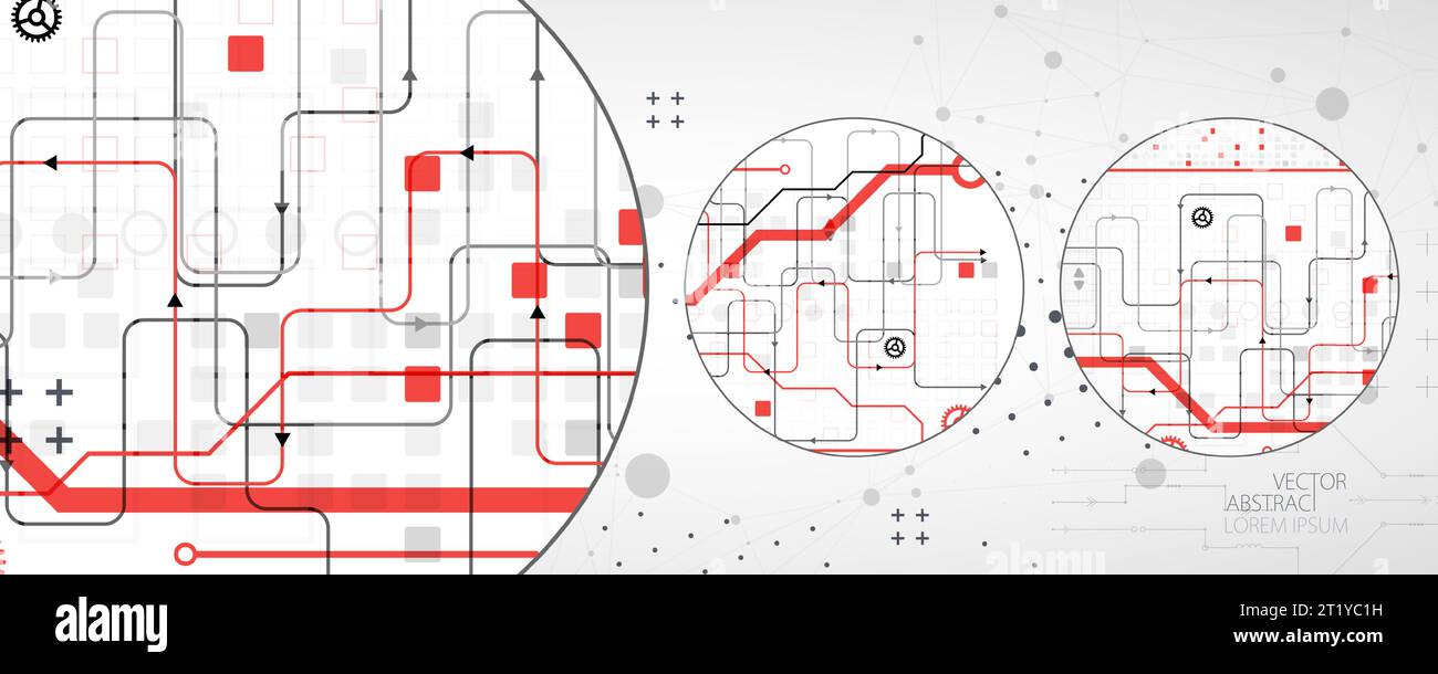 Background tecnologico astratto. Concetto di comunicazione, futuristico background artistico dell'innovazione digitale. Illustrazione vettoriale Illustrazione Vettoriale