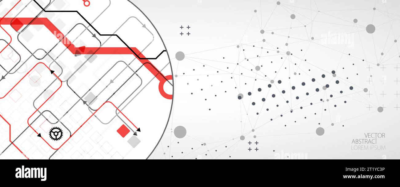 Background tecnologico astratto. Concetto di comunicazione, futuristico background artistico dell'innovazione digitale. Illustrazione vettoriale Illustrazione Vettoriale