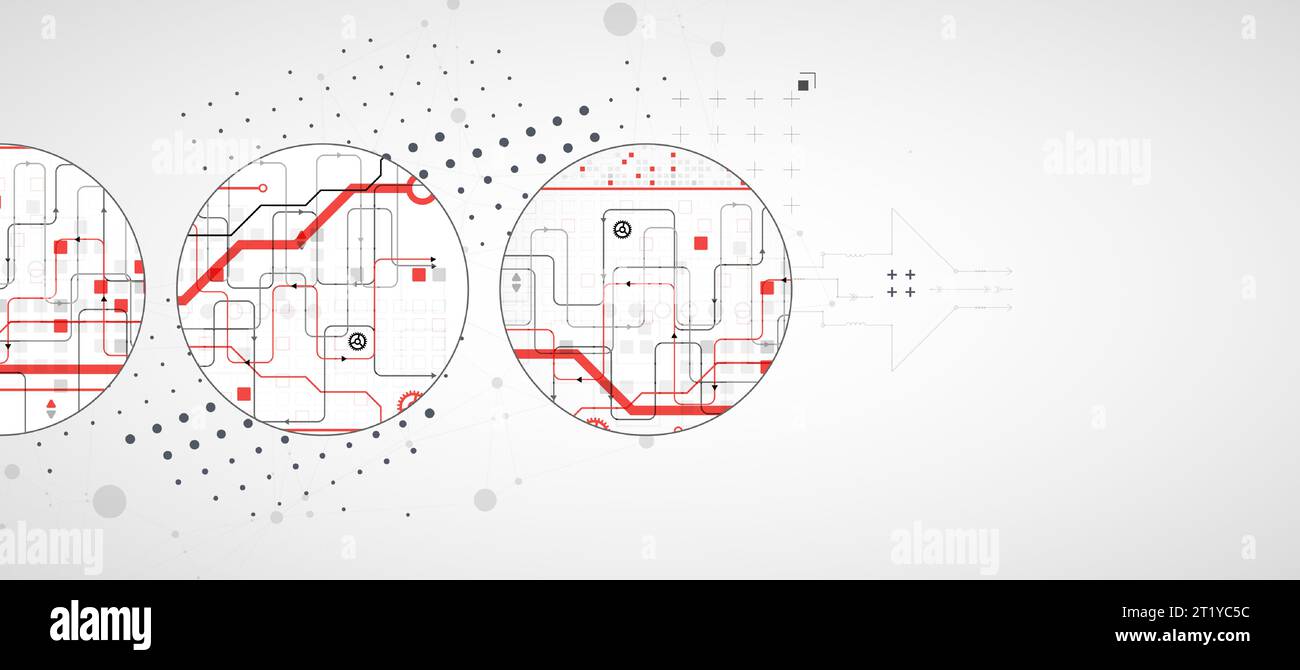 Background tecnologico astratto. Concetto di comunicazione, futuristico background artistico dell'innovazione digitale. Illustrazione vettoriale Illustrazione Vettoriale