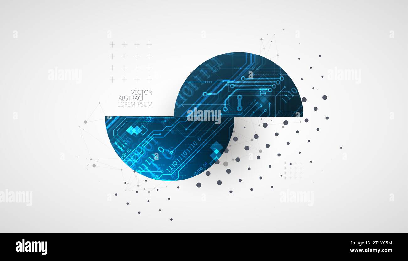 Background tecnologico astratto. Concetto di comunicazione, futuristico background artistico dell'innovazione digitale. Illustrazione vettoriale Illustrazione Vettoriale