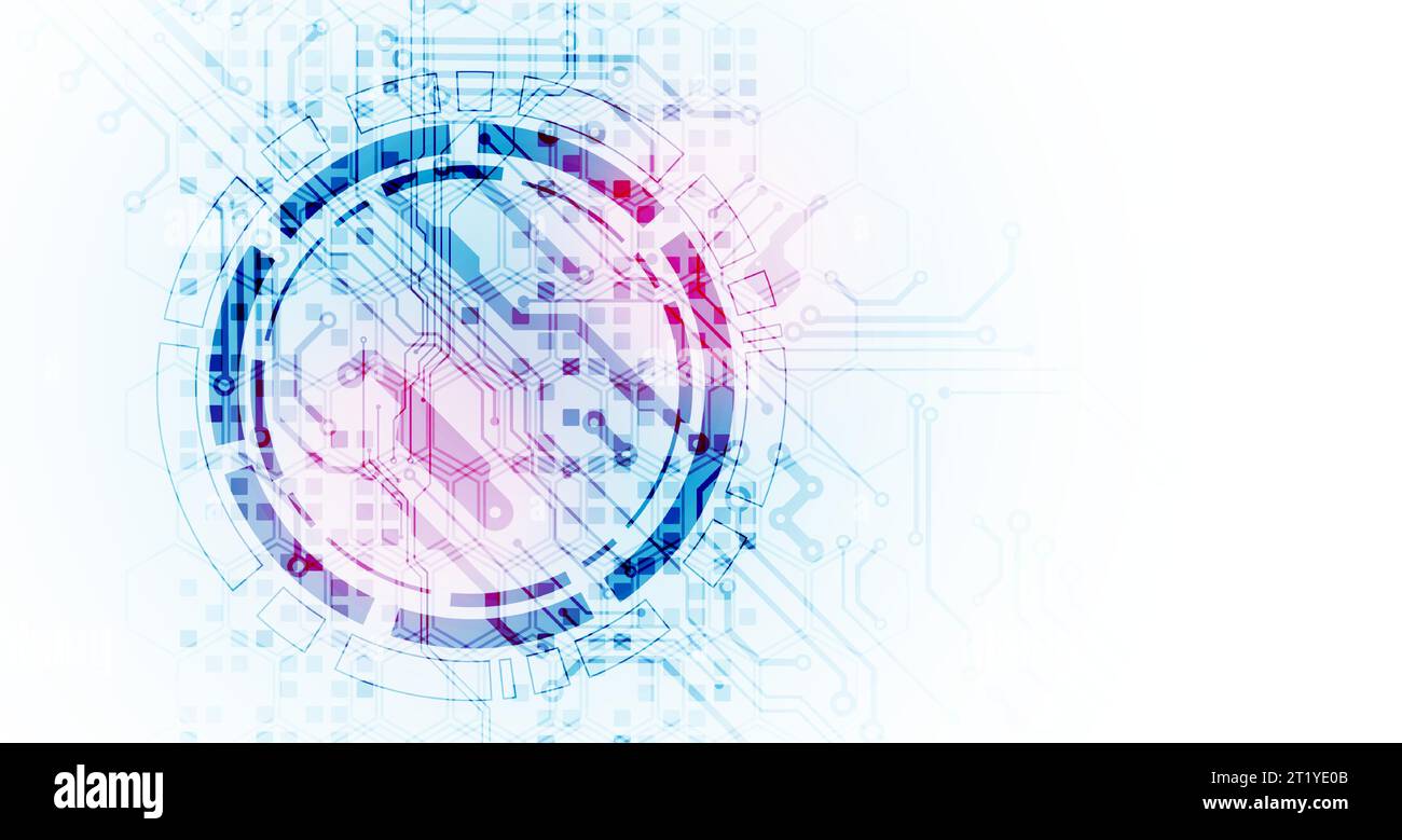 Background tecnologico astratto. Concetto di comunicazione, futuristico background artistico dell'innovazione digitale. Illustrazione vettoriale Illustrazione Vettoriale