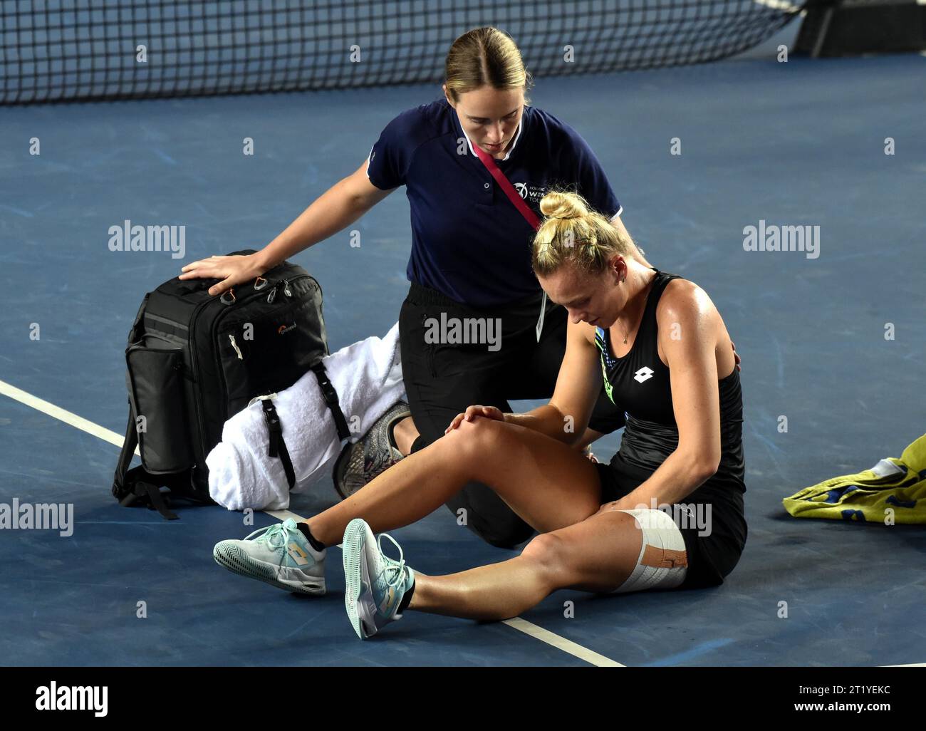 La tennista canadese Leylah Fernandez sconfigge la tennista ceca Kateřina Siniaková con 2-1 nella finale di singolare femminile Foto Stock