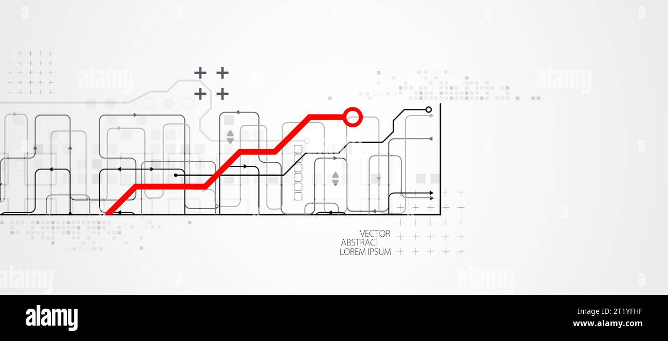 Background tecnologico orizzontale astratto. Concetto di comunicazione, contesto futuristico dell'innovazione digitale. Illustrazione vettoriale Illustrazione Vettoriale