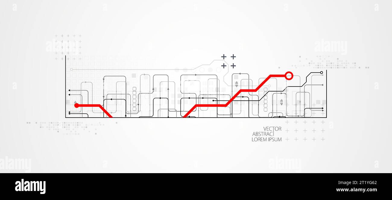 Background tecnologico orizzontale astratto. Concetto di comunicazione, contesto futuristico dell'innovazione digitale. Illustrazione vettoriale Illustrazione Vettoriale