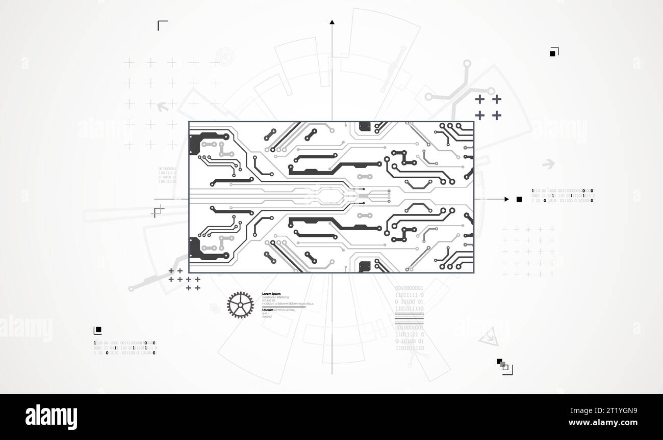 Background tecnologico astratto. Concetto di comunicazione, contesto futuristico dell'innovazione digitale. Illustrazione vettoriale Illustrazione Vettoriale