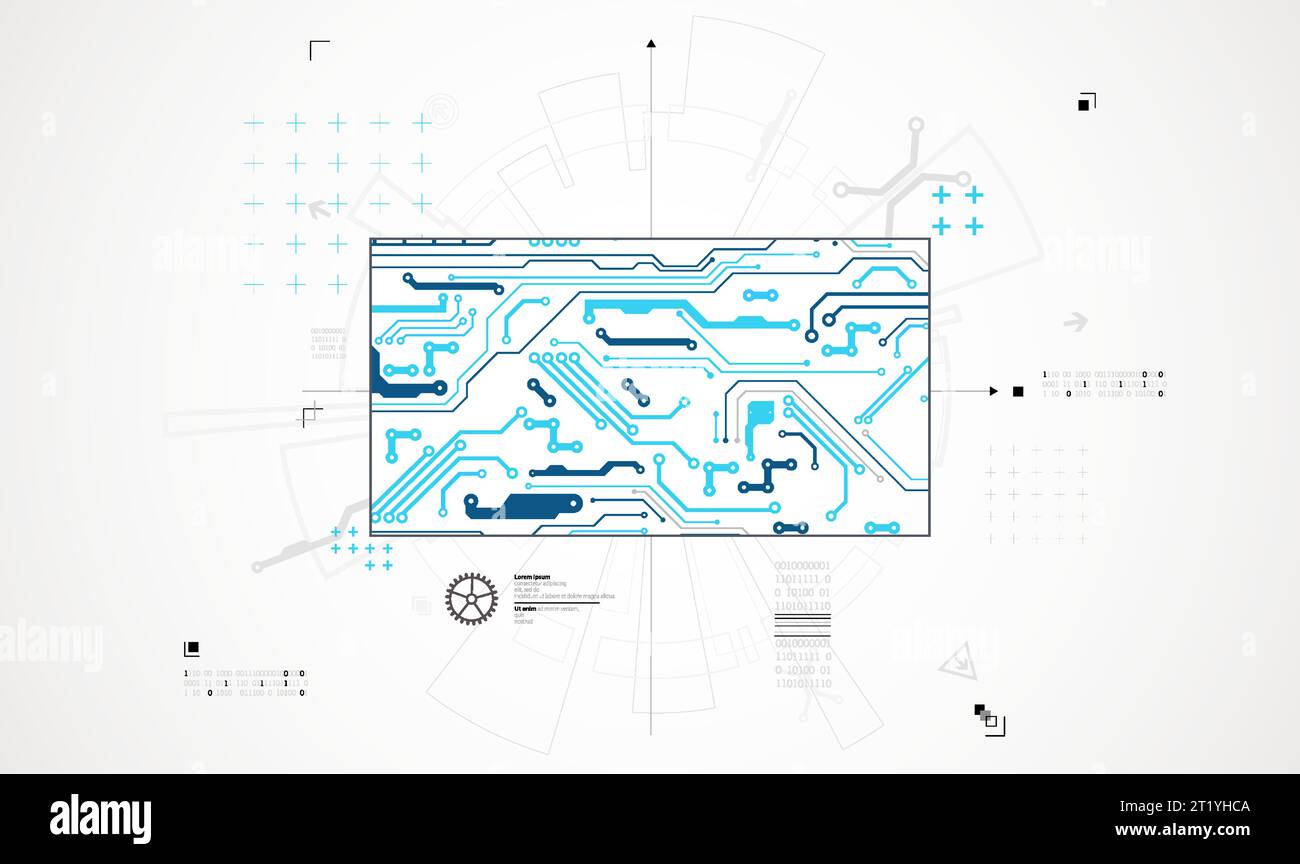 Background tecnologico astratto. Concetto di comunicazione, contesto futuristico dell'innovazione digitale. Illustrazione vettoriale Illustrazione Vettoriale